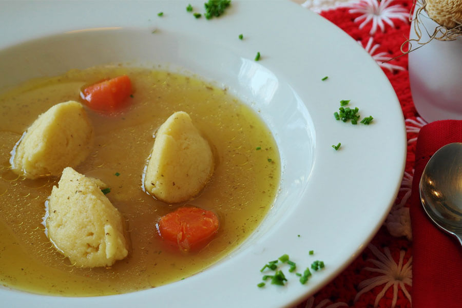 Broth soup with dumplings